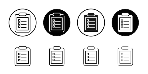Conjunto de símbolos de línea plana de la lista de iconos