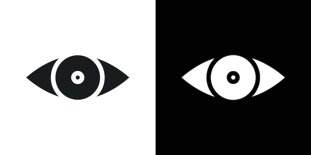 Conjunto de símbolos de líneas planas del icono del ojo