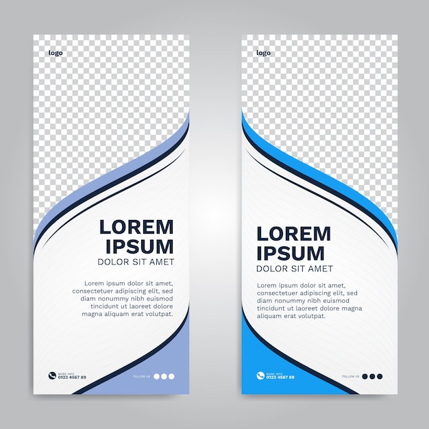 Conjunto simple de banners verticales modernos