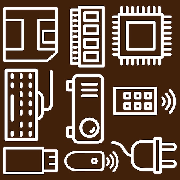 Conjunto simple de componentes de computadora relacionados con el vector
