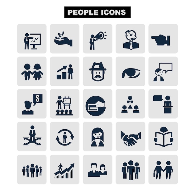 Conjunto simple de iconos de línea de vectores relacionados con personas de negocios. Contiene íconos como Reunión uno a uno