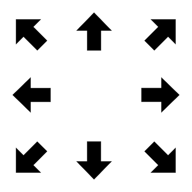 Conjunto de simples mezclas modernas de iconos de flecha vectorial plana de fondo blanco v7