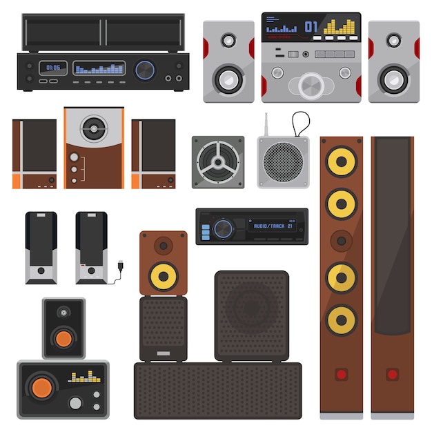 Vector conjunto de sistemas de música.