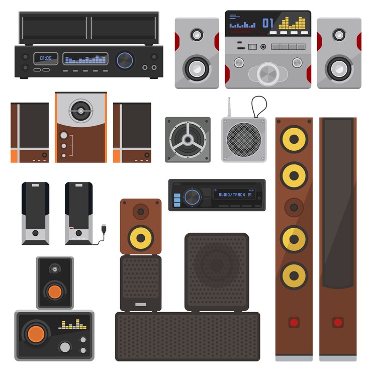 Vector conjunto de sistemas de música.