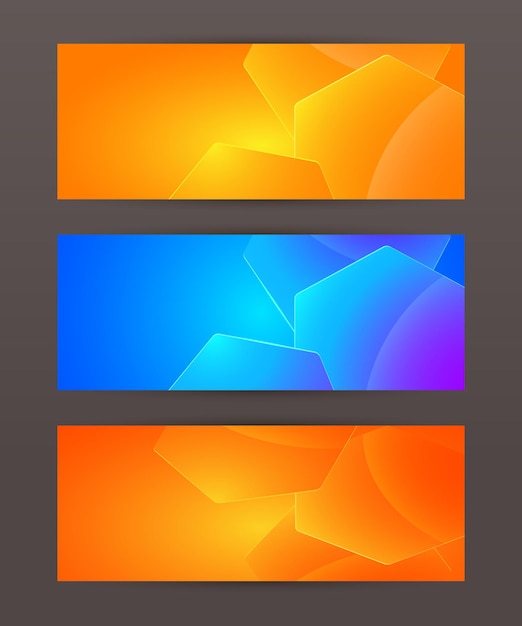 Conjunto de sitio web de encabezado de banner horizontal11