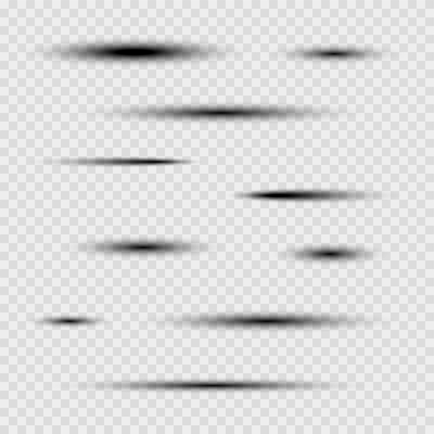 Conjunto de sombras en un fondo transparente