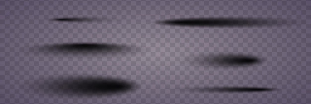Conjunto de sombras realistas en un fondo transparente Vector