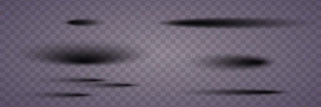 Conjunto de sombras realistas en un fondo transparente Vector