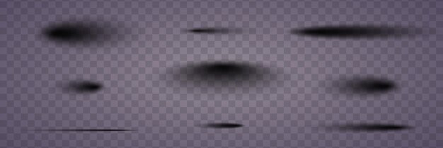 Conjunto de sombras realistas en un fondo transparente Vector