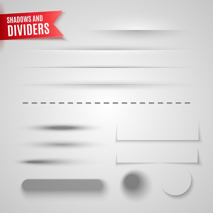 Vector conjunto de sombras redondas y cuadradas y divisores