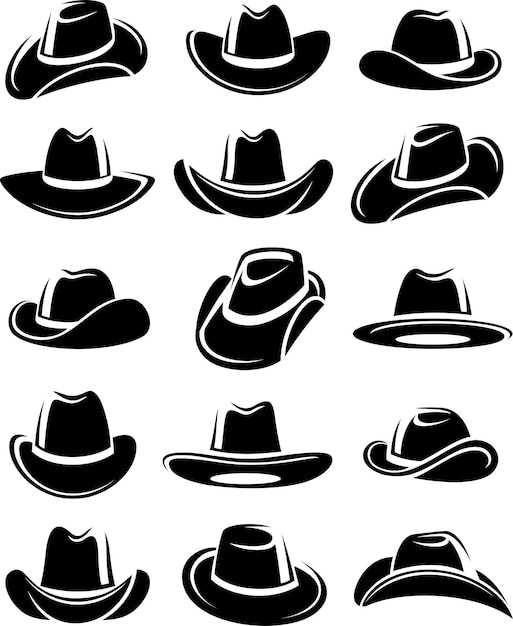 Vector conjunto de sombrero de vaquero vector