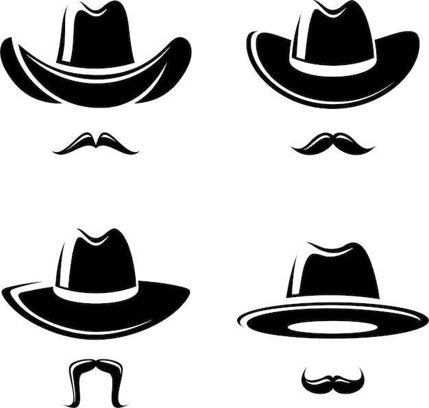 Conjunto de sombrero de vaquero Vector