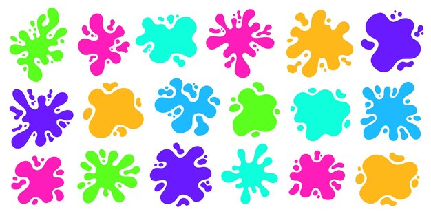 conjunto de splash splatter ilustración vectorial de forma abstracta