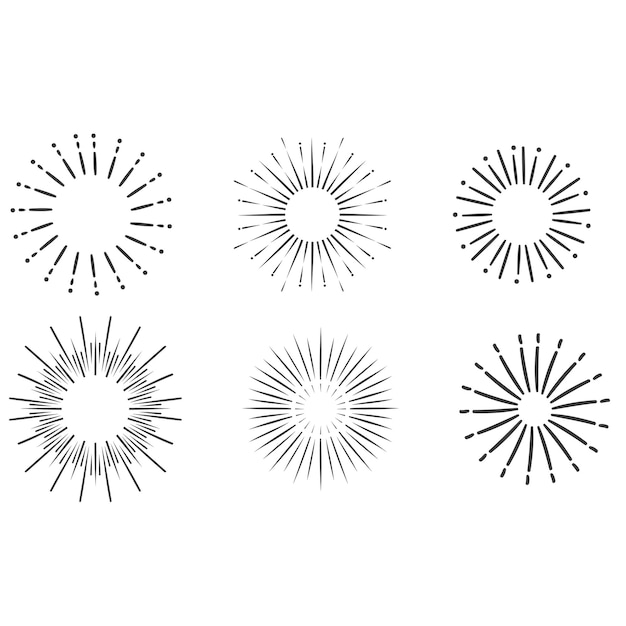 El conjunto Sunburst La colección de iconos de Sunburst VectorRetro Sunburst diseño Gran colección Sunburst mejor qua