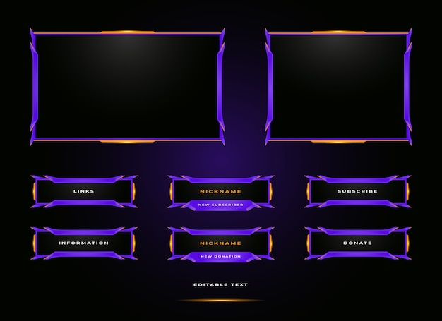 conjunto de superposición de panel de streamer de twitch