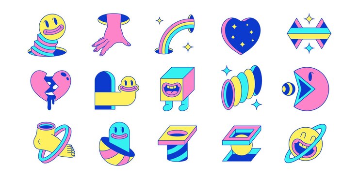Conjunto de surrealismo vectorial