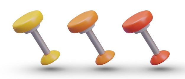 Conjunto de taburetes redondos de bar en diferentes colores Objeto vectorial realista en ángulo