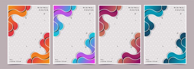 Conjunto de tapa Diseño de patrón de cubiertas mínimas coloridas abstractas.