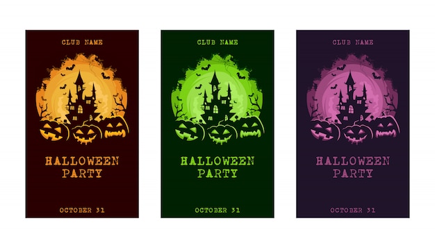 Conjunto de tarjeta de invitación de Halloween