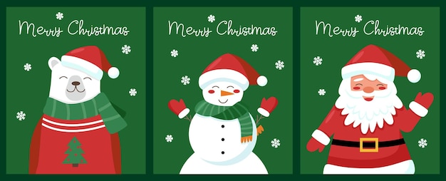 Conjunto de tarjeta de Navidad
