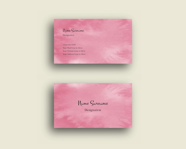 conjunto de tarjeta de visita con acuarela abstracta