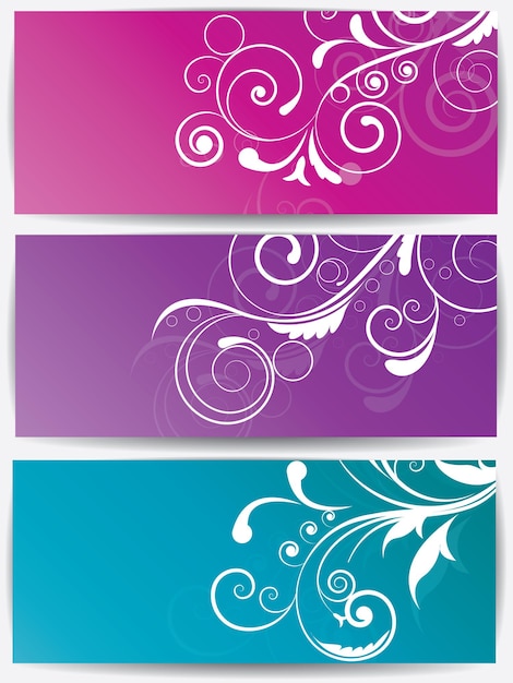 Vector conjunto de tarjetas abstractas con flores