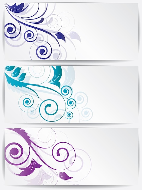 Conjunto de tarjetas abstractas con flores.
