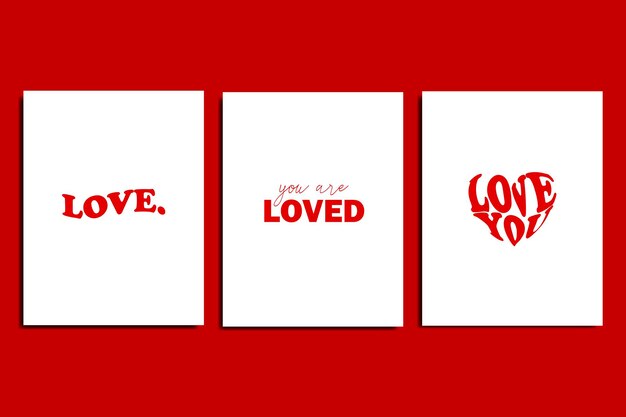 Conjunto de tarjetas de amor