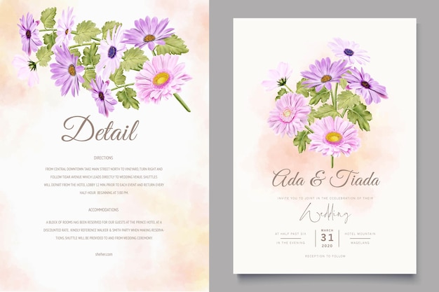 conjunto de tarjetas de boda floral acuarela
