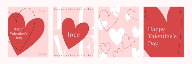 Conjunto de tarjetas para el día de San Valentín