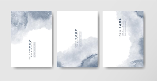 Conjunto de tarjetas con elemento de manchas dibujadas a mano sobre fondo blanco Diseño para su postal de fecha