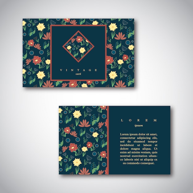 Conjunto de tarjetas con estampado de flores.