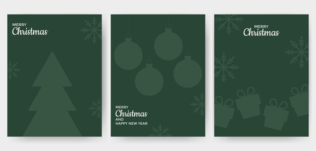 Conjunto de tarjetas de felicitación de Navidad y Año Nuevo Ilustración vectorial para fondo y tarjeta de felicitación