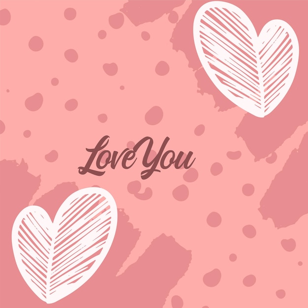 Conjunto de tarjetas de felicitación de San Valentín. Vector diseño de una línea delgada con corazones estilo plano simple. Letras escritas a mano trazos de pincel decorativo, símbolos de amor para regalos, tarjetas, carteles