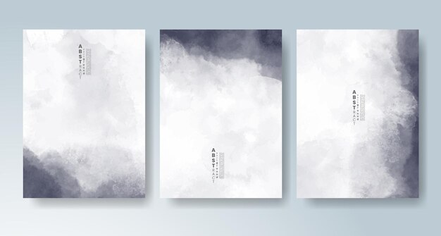 Conjunto de tarjetas con fondo de acuarela vectorial de colores brillantes Diseño para su tarjeta postal de fecha