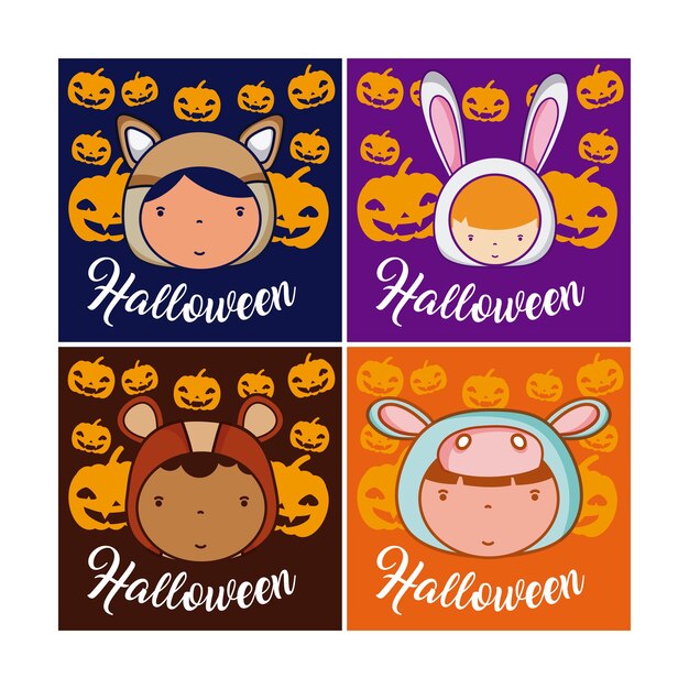 Conjunto de tarjetas de halloween