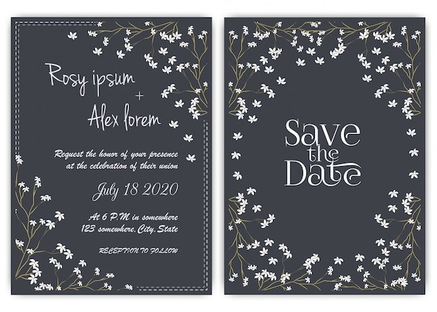 conjunto de tarjetas de invitación