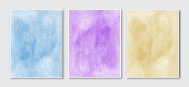 Conjunto de tarjetas pintadas a mano minimalistas creativas fondo de acuarela abstracta