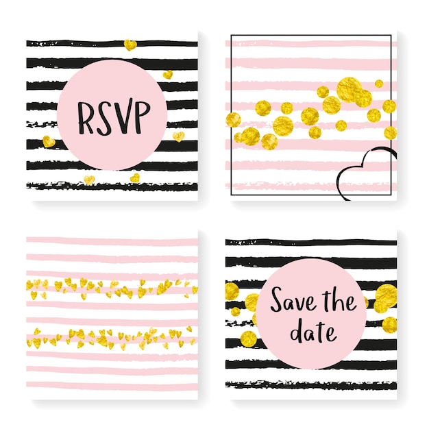 Conjunto de tarjetas rsvp