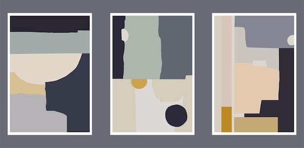 Conjunto de tarjetas universales creativas artísticas Texturas dibujadas a mano Diseño para invitación de tarjeta de póster Ilustración vectorial