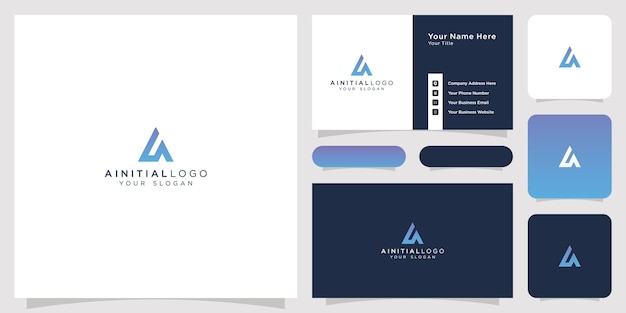 Un conjunto de tarjetas de visita de concepto de logotipo inicial