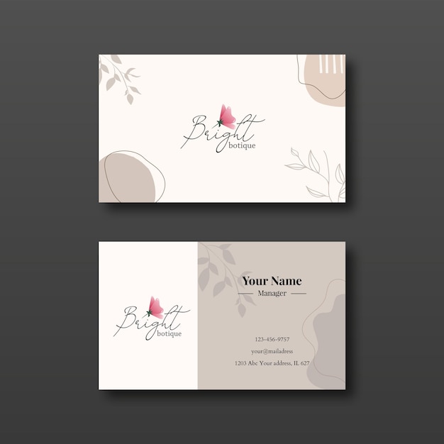 Conjunto de tarjetas de visita hermosa rosa tarjeta de visita logotipo de moda y belleza
