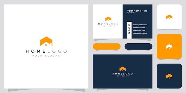 Vector un conjunto de tarjetas de visita para un hogar y un logotipo de casa.