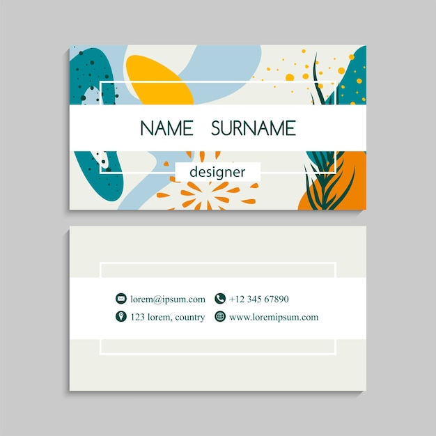 Conjunto de tarjetas de visita. Ilustración vectorial. EPS10