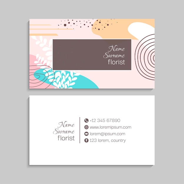 Conjunto de tarjetas de visita. Ilustración vectorial. EPS10