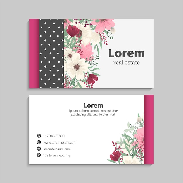 Conjunto de tarjetas de visita. Ilustración vectorial. EPS10