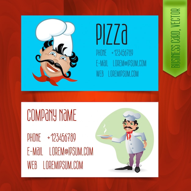 Vector conjunto de tarjetas de visita modernas para restaurantes