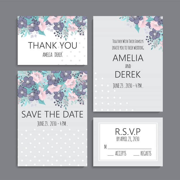 Conjunto de tarjetas de visita.