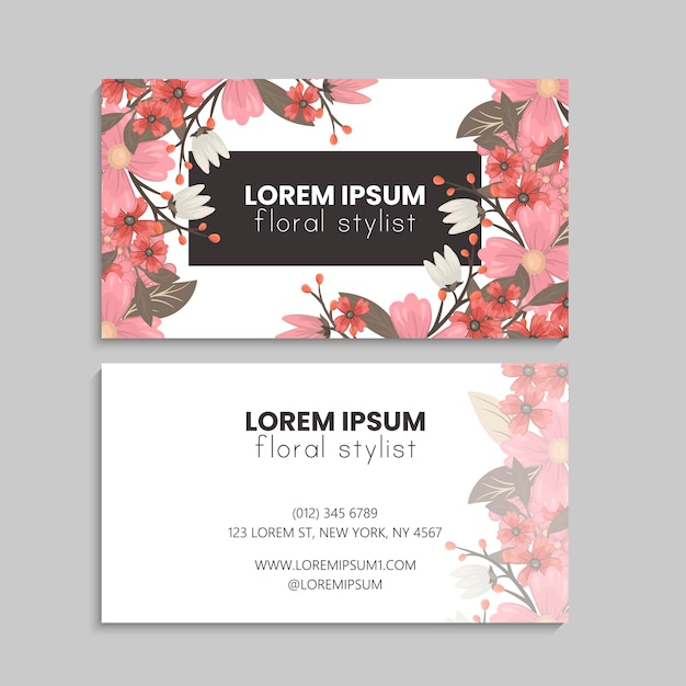 Conjunto de tarjetas de visita.