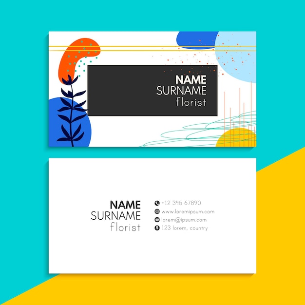 Conjunto de tarjetas de visita.